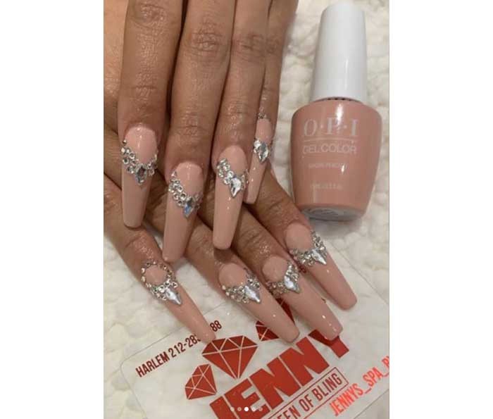 Get the Look: Cardi B’s ’90s Updo & Bedazzled Nails for the Grammys