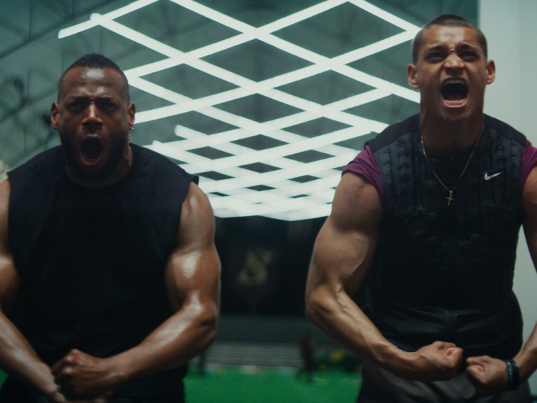Isaiah White (Marlon Wayans) and Cameron Cade (Tyriq Withers) in HIM, directed by Justin Tipping.