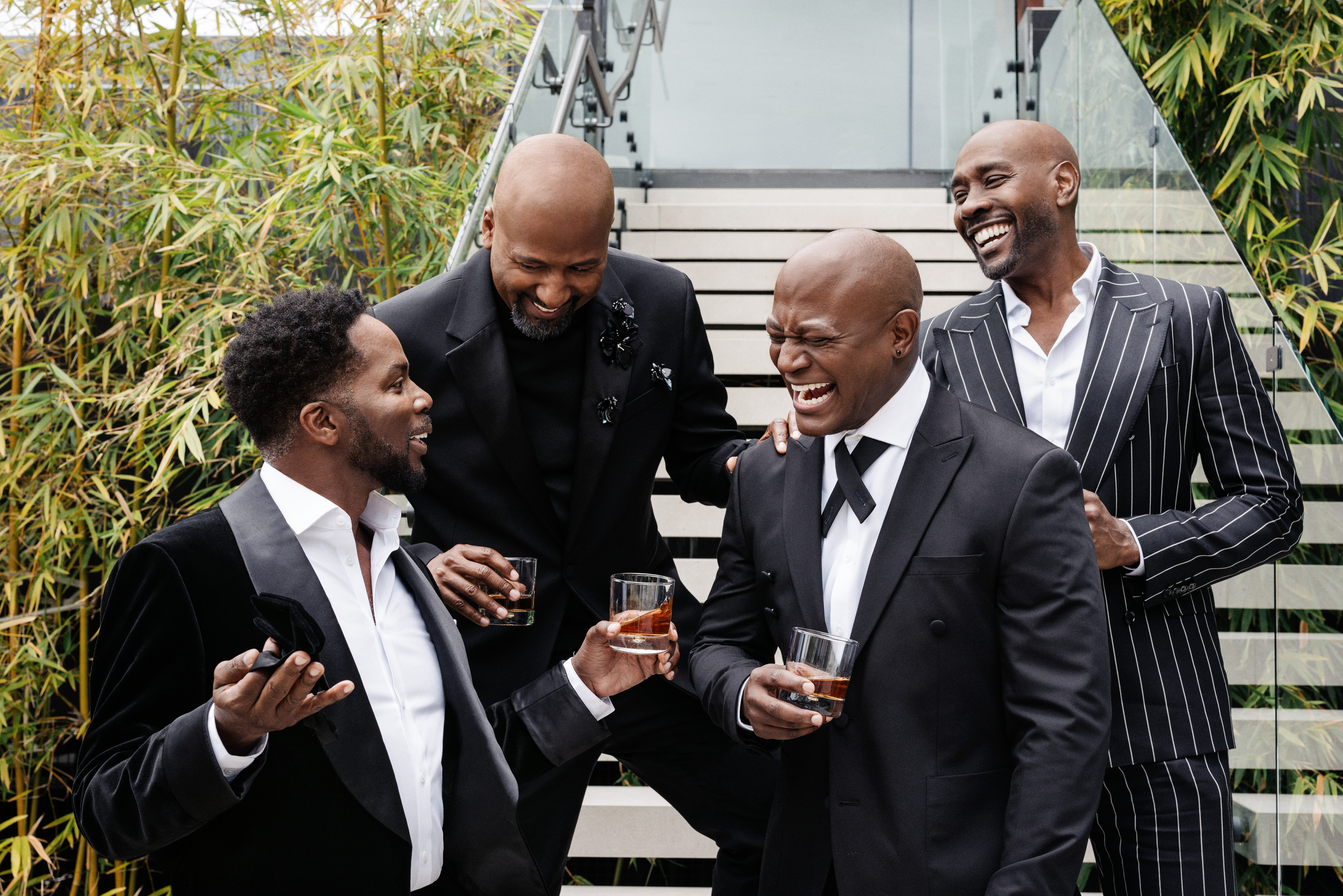 The Best Man's Malcolm D. Lee, Harold Perrineau, Morris Chestnut, and Taye Diggs share a toast of Sable Bourbon